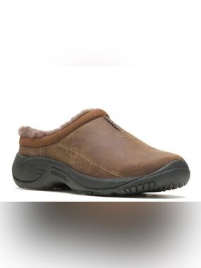 Merrell Brown Shearling-Lined Slip-On Mule Size 10